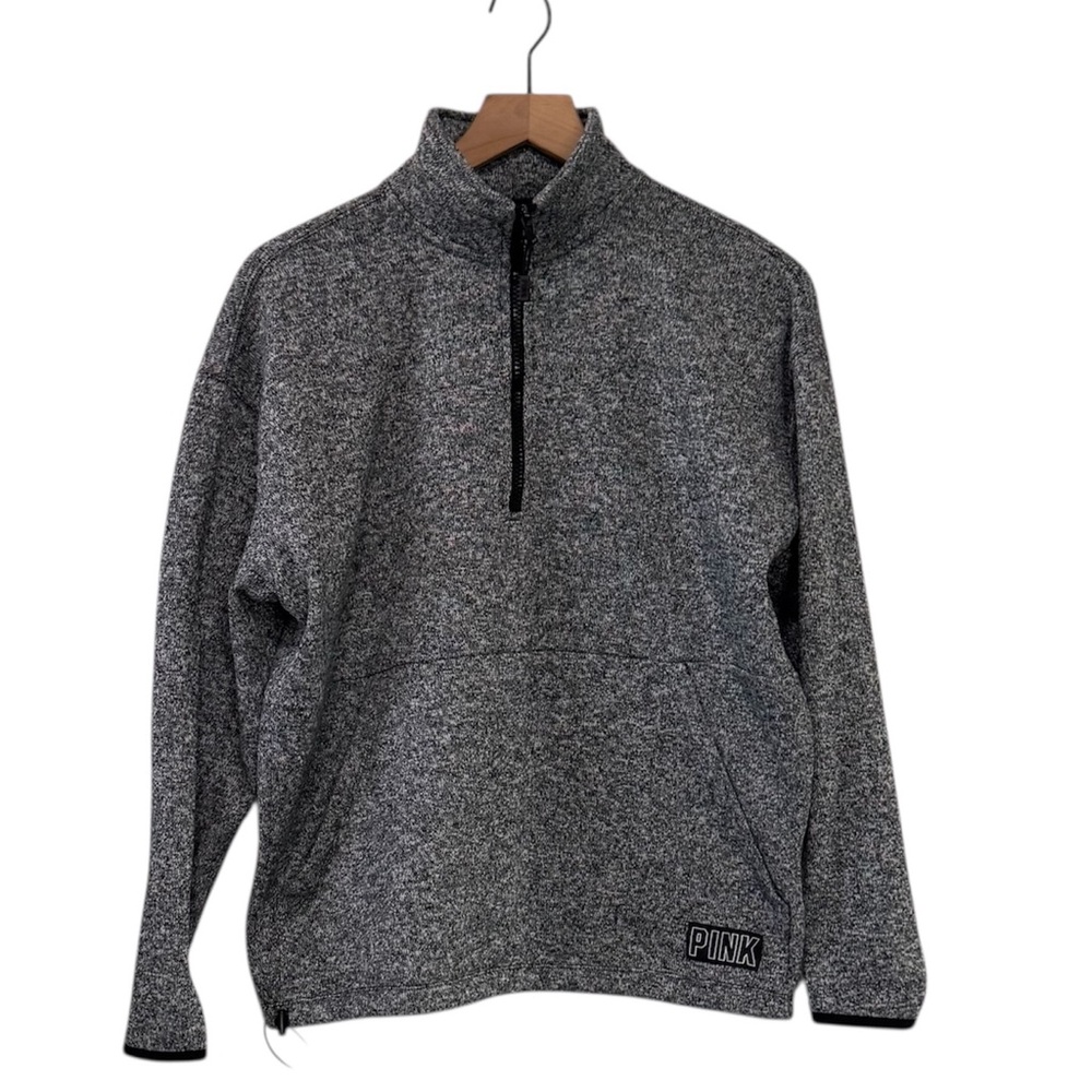 Victorias Secret PINK Oversized Gray Quarter Zip Gray Sweater